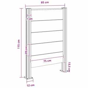 Plot pro popelnice Šedá 85 x 12 x 115 cm Hliník a WPC - obrázek 8