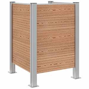 vidaXL Pr&uuml;gikasti tregi Pruun 85 x 85 x 115 cm Alumiinium ja WPC