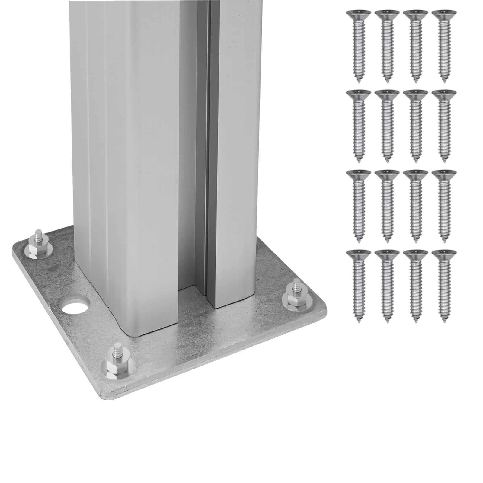 Afvalbak Schutting Grijs 85 x 85 x 115 cm Aluminium en WPC image 8