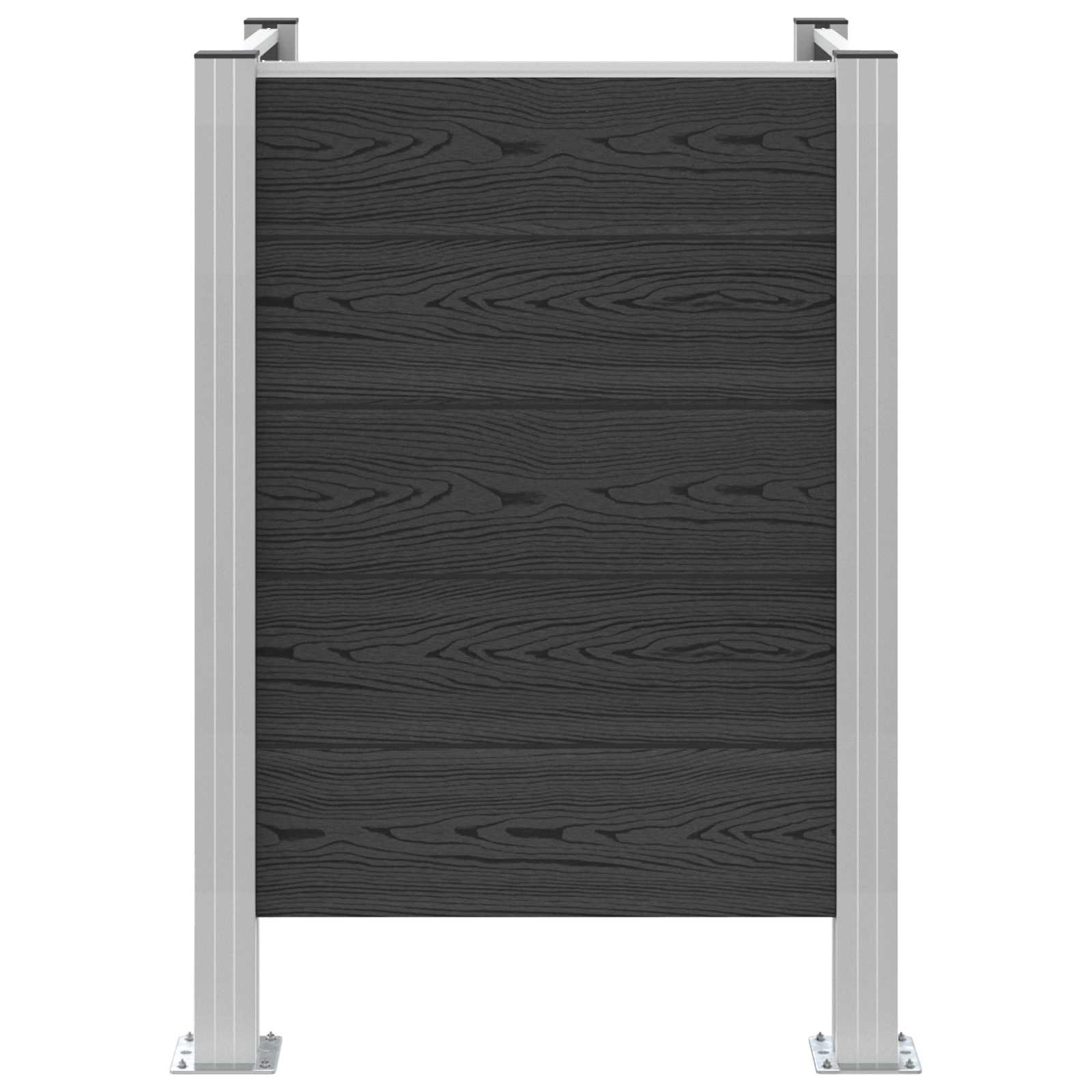 Afvalbak Schutting Grijs 85 x 85 x 115 cm Aluminium en WPC image 4