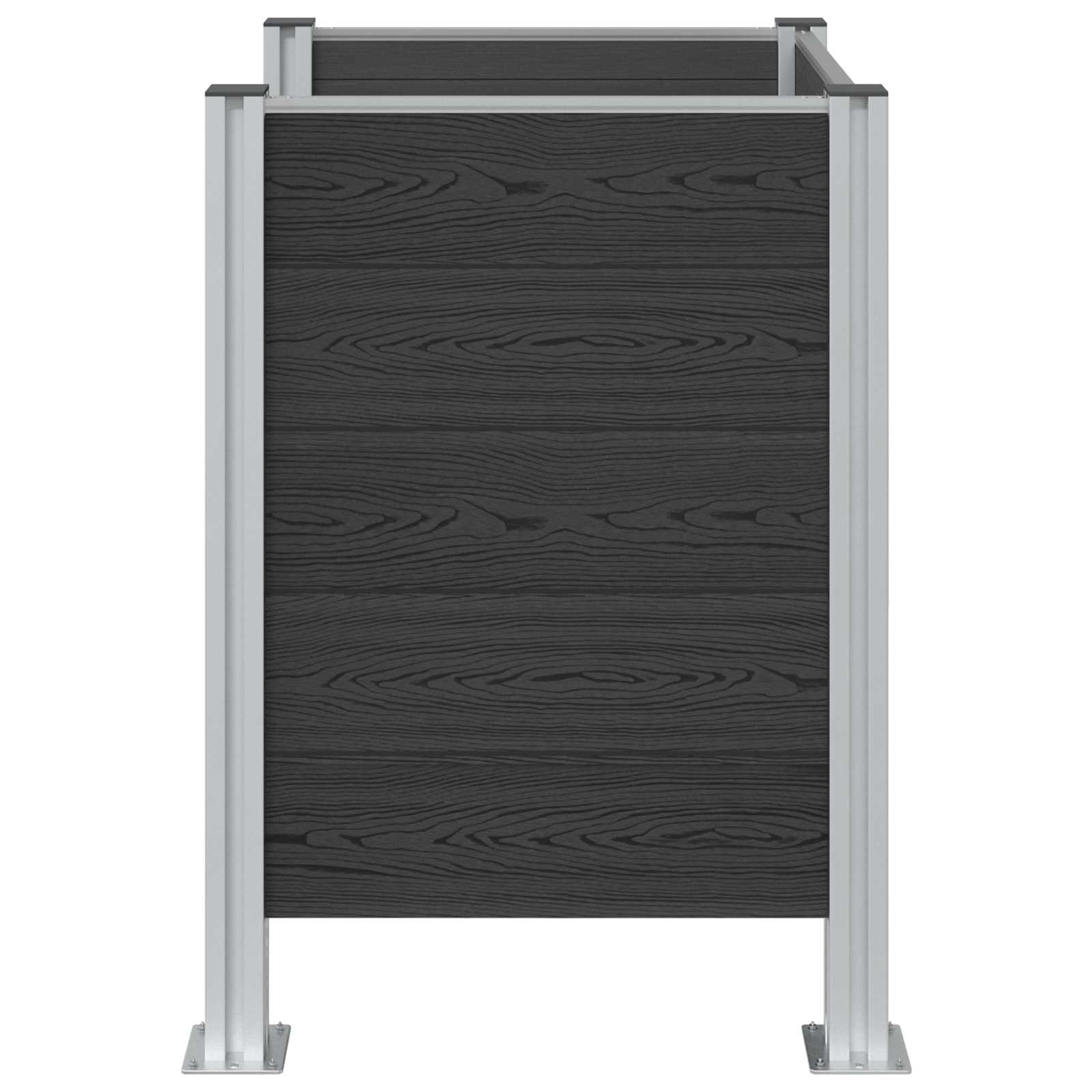 Afvalbak Schutting Grijs 85 x 85 x 115 cm Aluminium en WPC image 5