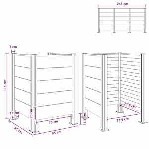 Plot pro popelnice Šedá 85 x 85 x 115 cm Hliník a WPC - obrázek 10