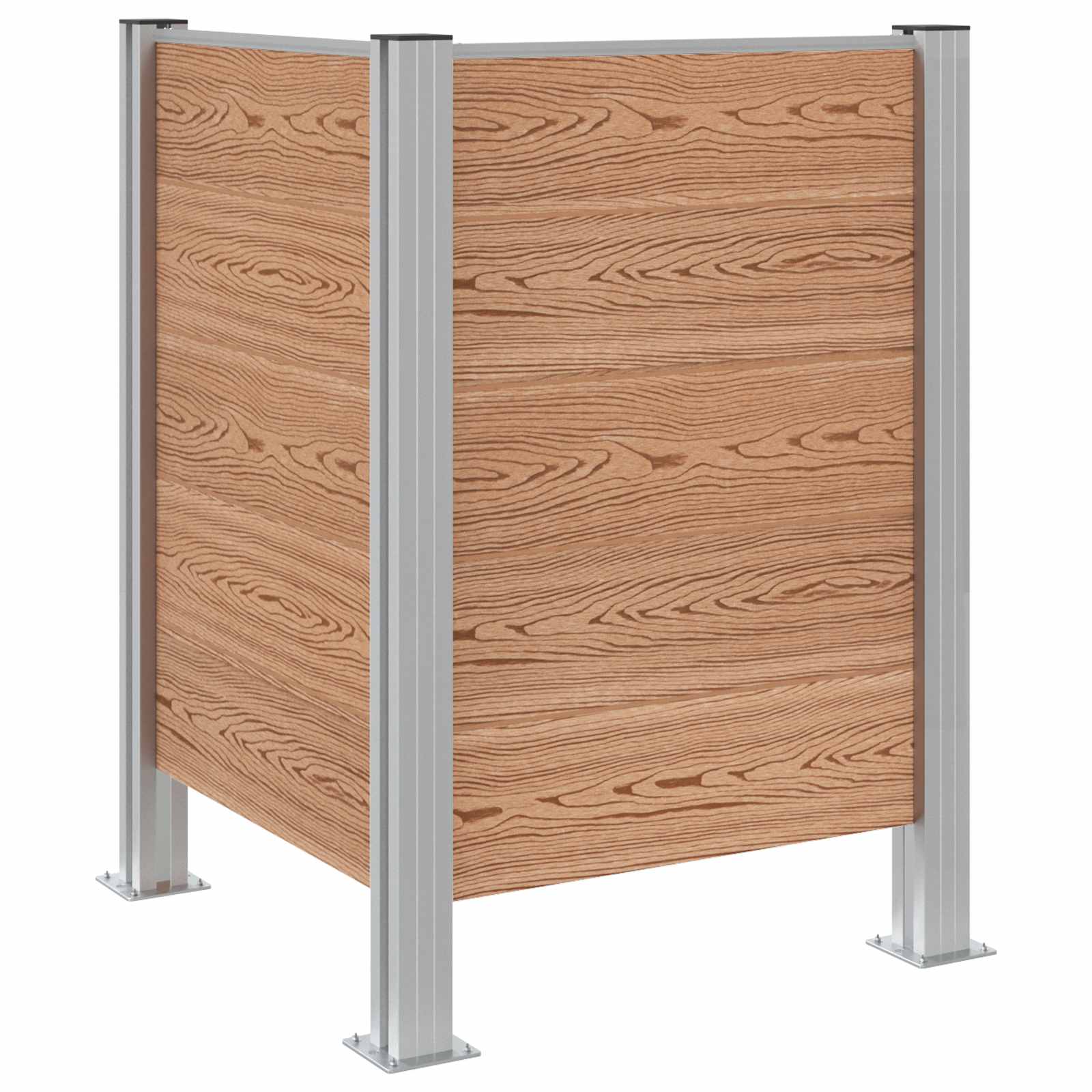 Afvalbak Schutting Bruin 85 x 85 x 115 cm Aluminium en WPC image 2