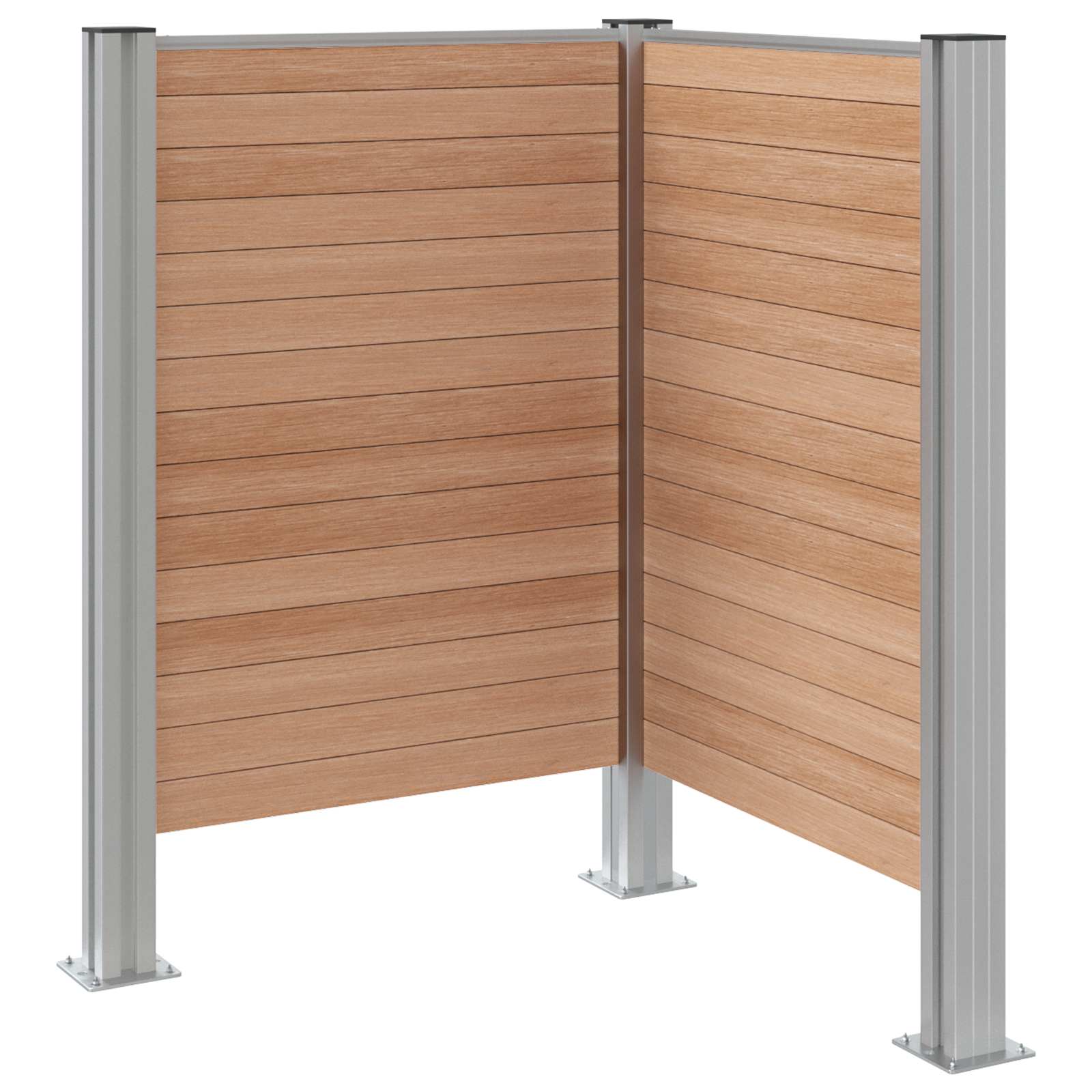 Afvalbak Schutting Bruin 85 x 85 x 115 cm Aluminium en WPC image 5