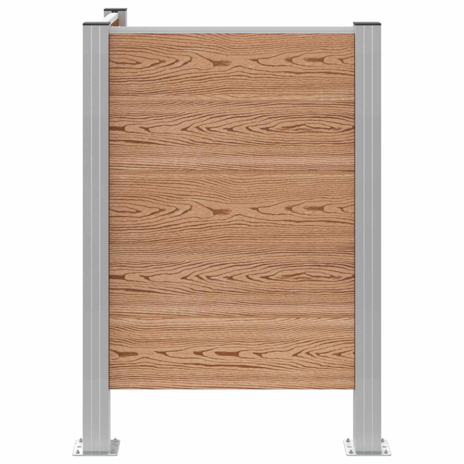 Afvalbak Schutting Bruin 85 x 85 x 115 cm Aluminium en WPC image 4