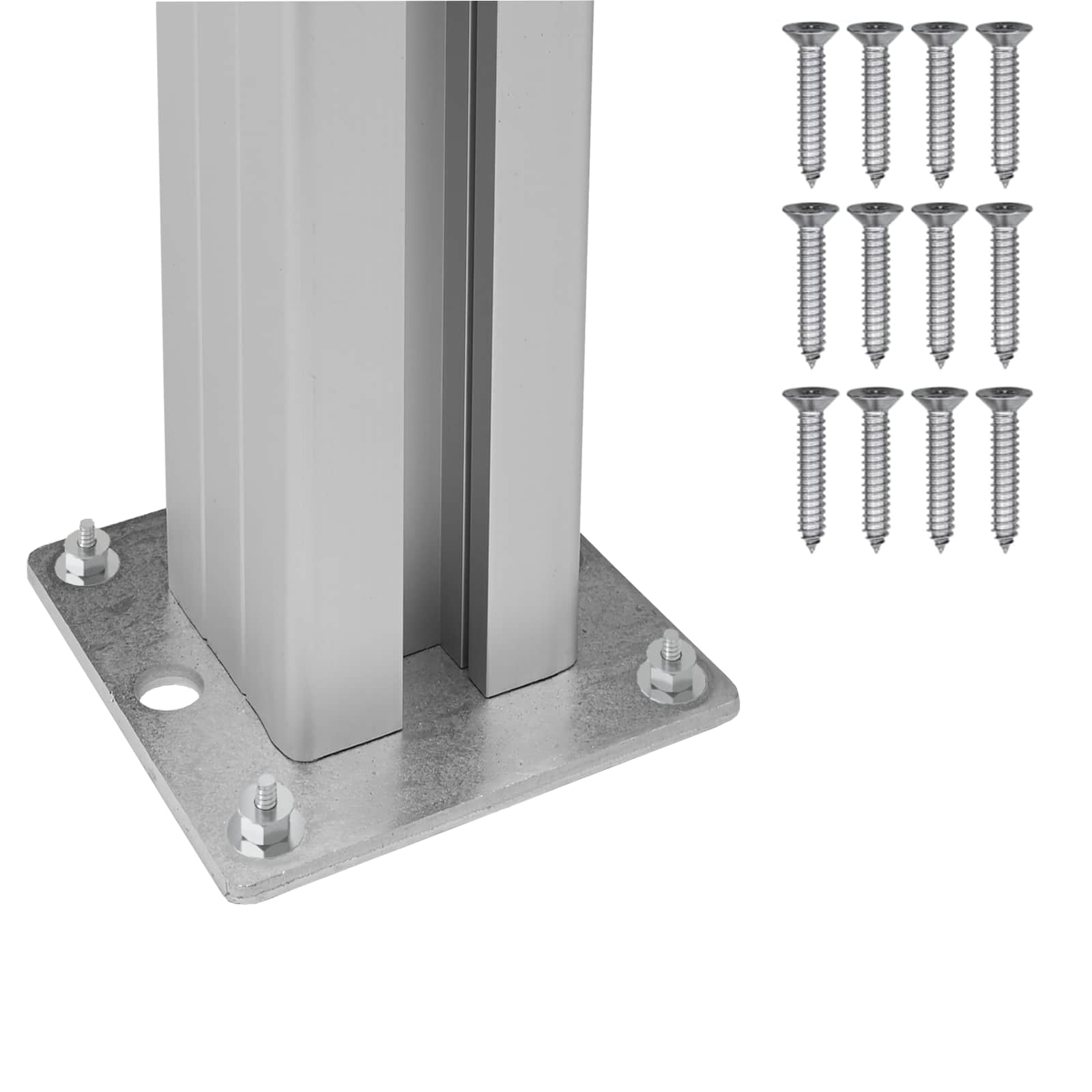 Afvalbak Schutting Grijs 85 x 85 x 115 cm Aluminium en WPC image 7