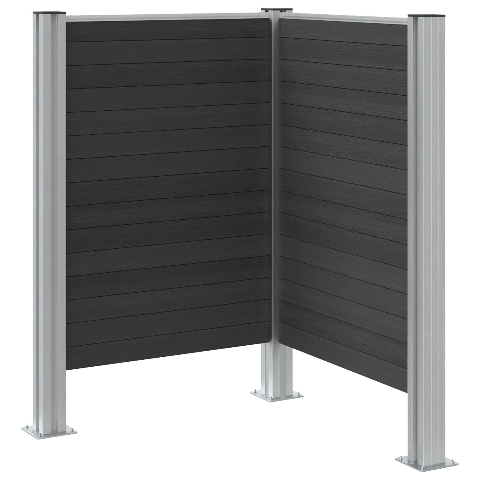 Afvalbak Schutting Grijs 85 x 85 x 115 cm Aluminium en WPC image 5