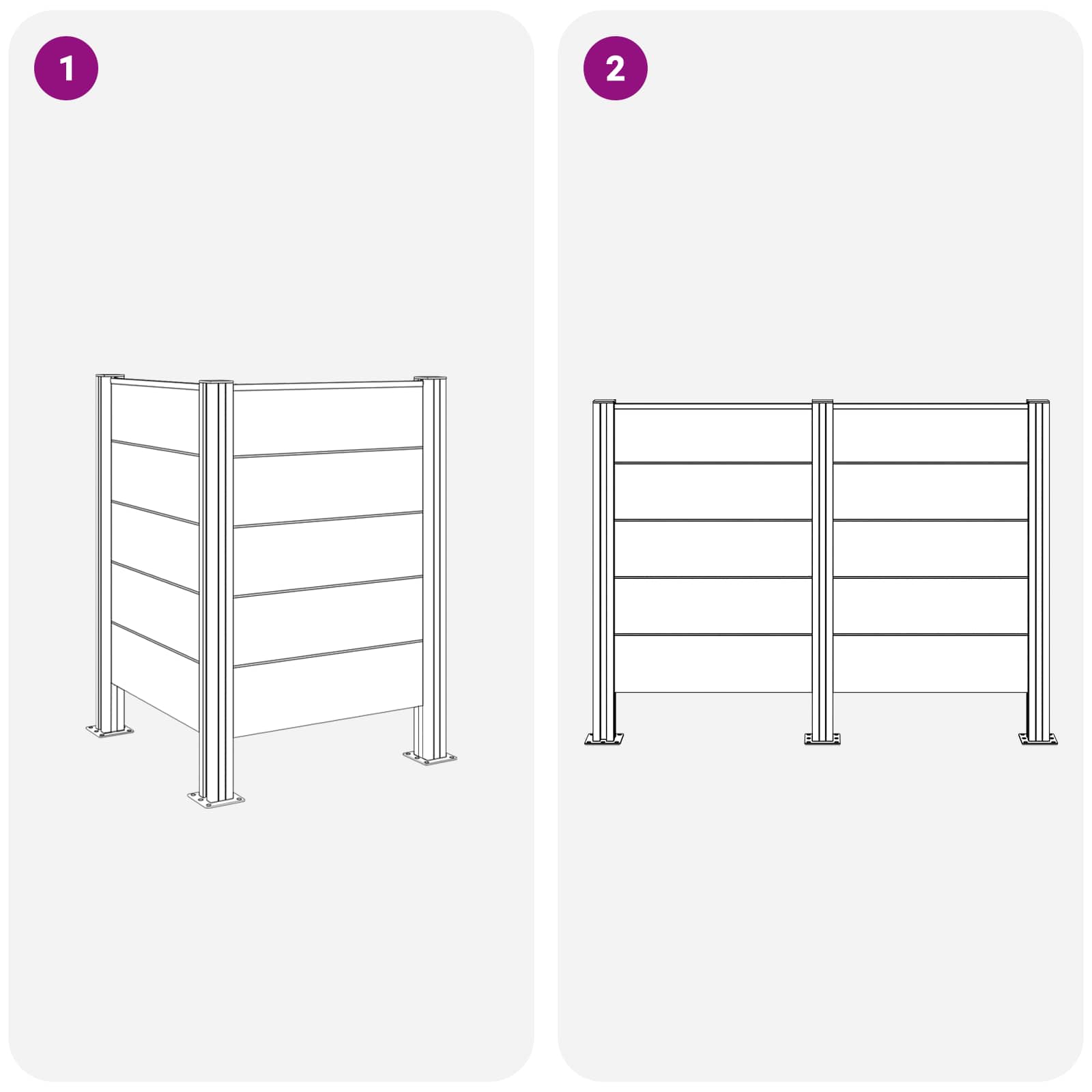 Afvalbak Schutting Grijs 85 x 85 x 115 cm Aluminium en WPC image 8