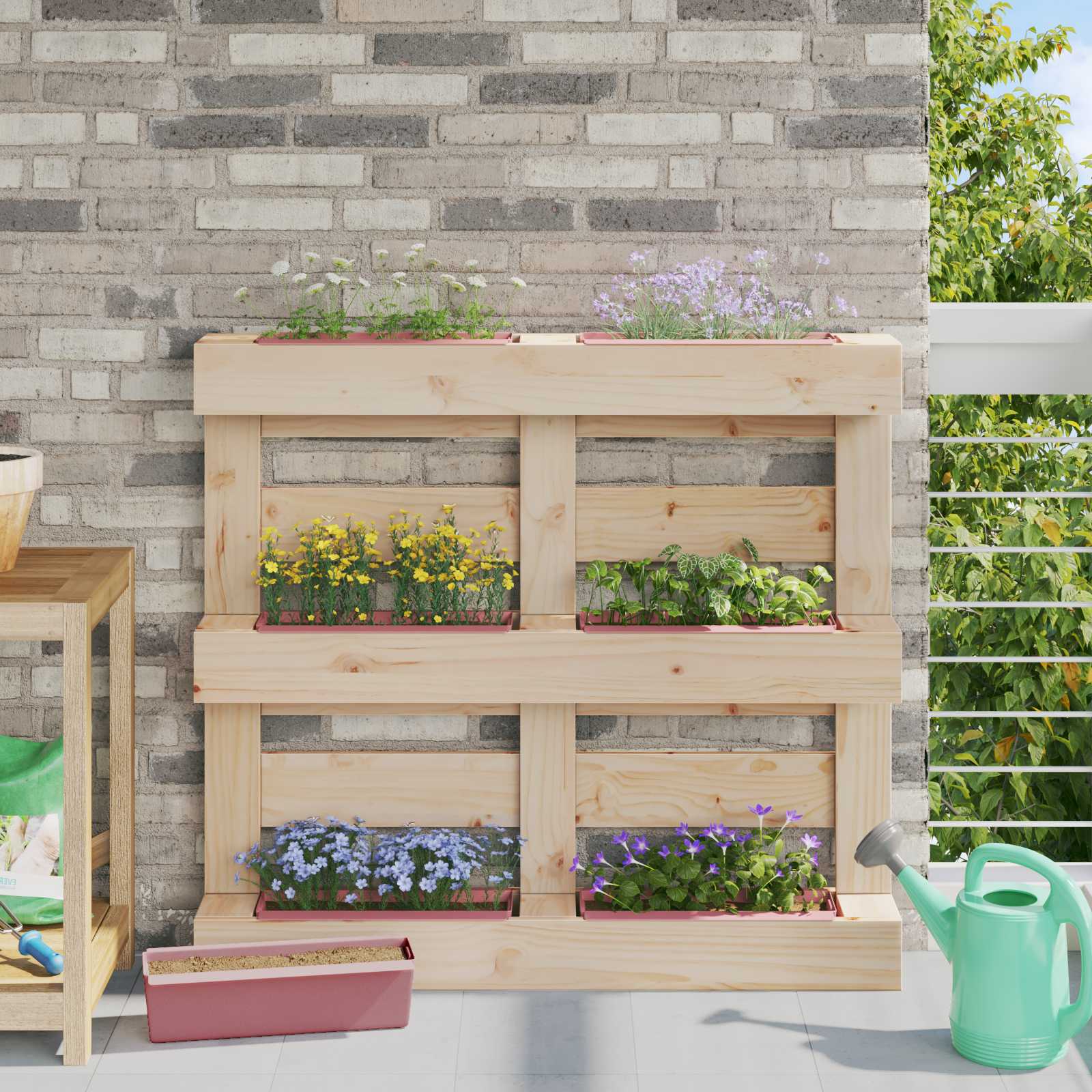 vidaXL Cutii de flori pentru paleți Euro 12 pcs Maro