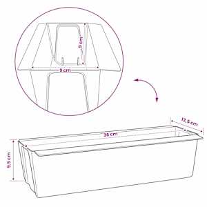 Květinové bedny pro euro palety 12 pcs Hnědá 36,5 x 14 x 9,5 cm - obrázek 8