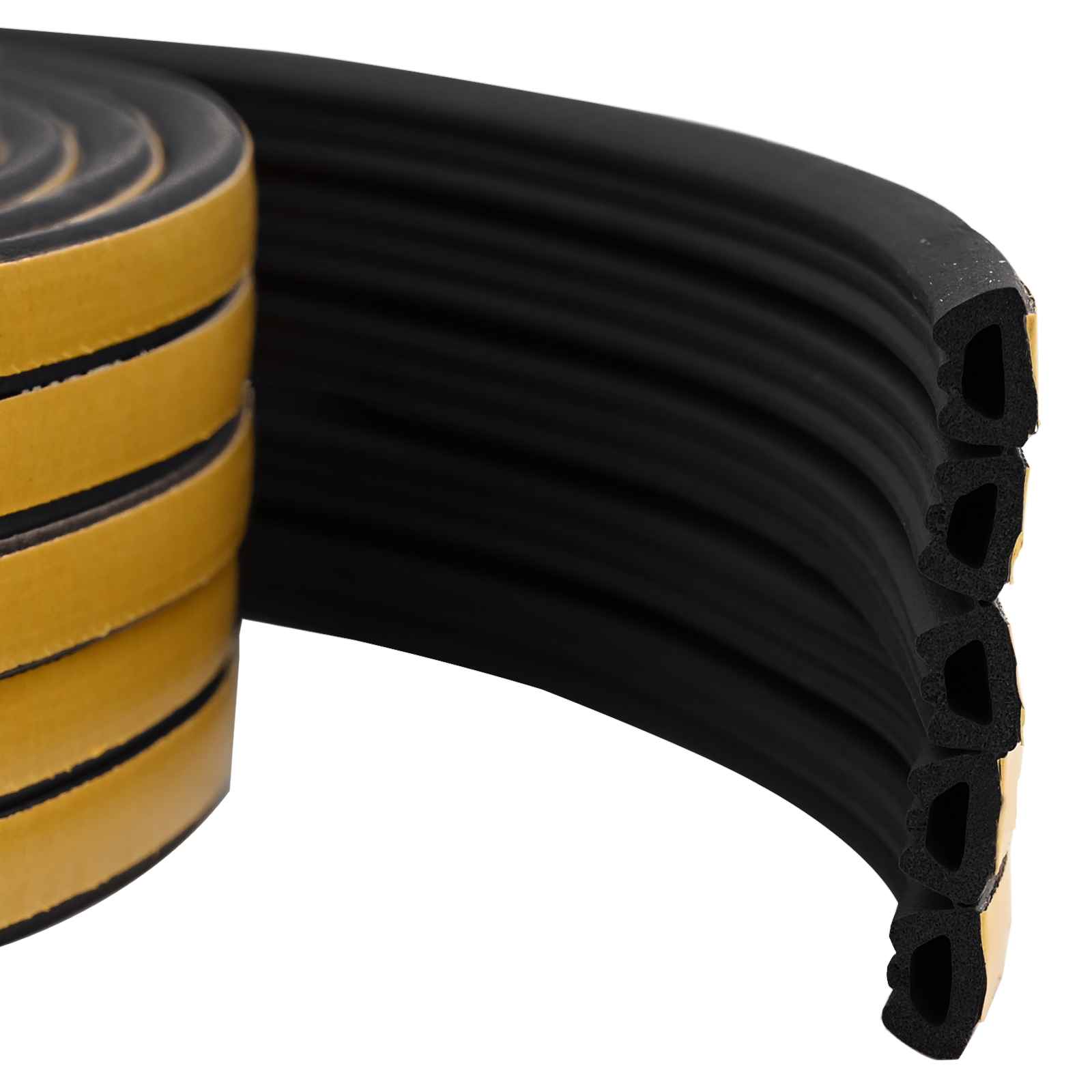 vidaXL Selvklebende vindues tætningsbånd Sort 10 x 6 mm 50 m EPDM-skum