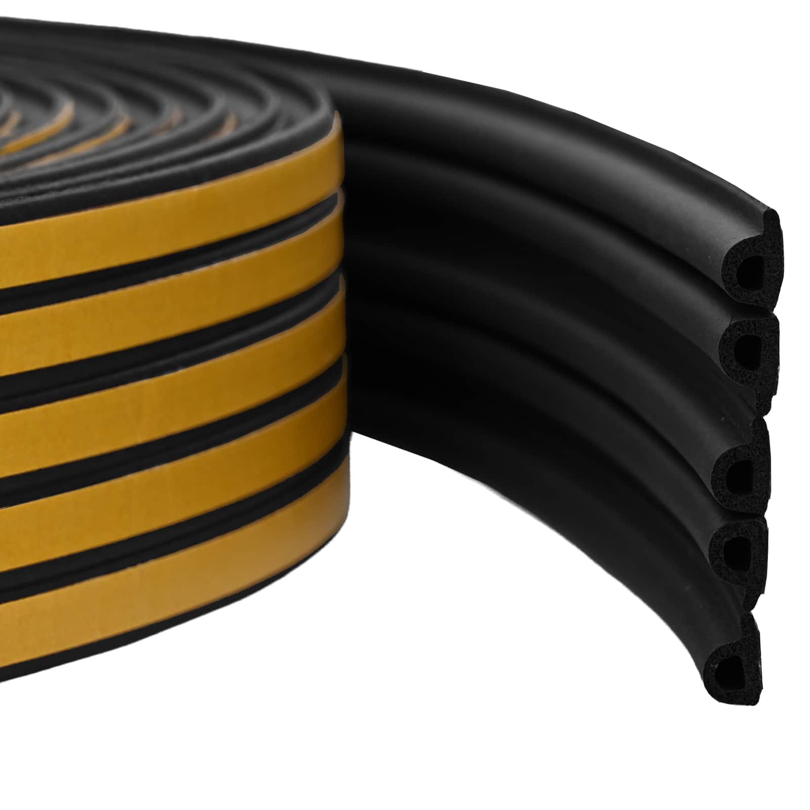 Zelfklevende raamafdichting Zwart 9 x 6 mm 12 m EPDM-schuim image 1