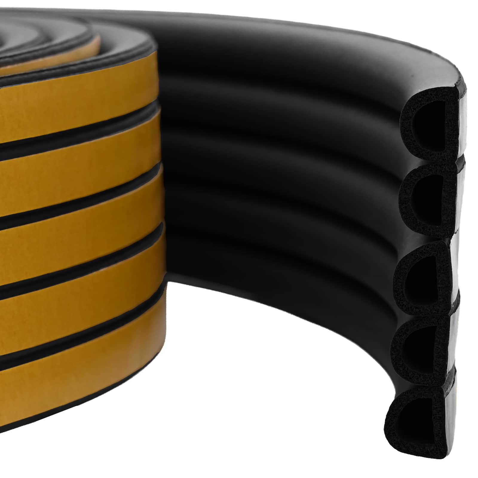 Zelfklevende raamafdichting Zwart 14 x 12 mm 50 m EPDM-schuim image 1
