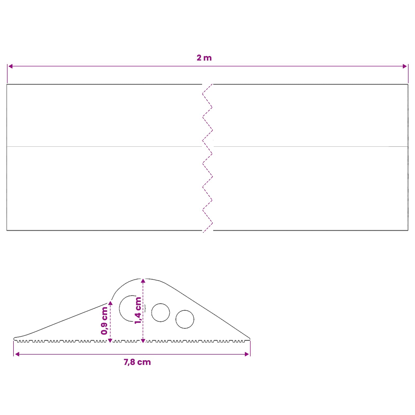 Tesnilo za Garažno Tla Črna 78 x 14 mm 2 m EPDM guma - slika 8