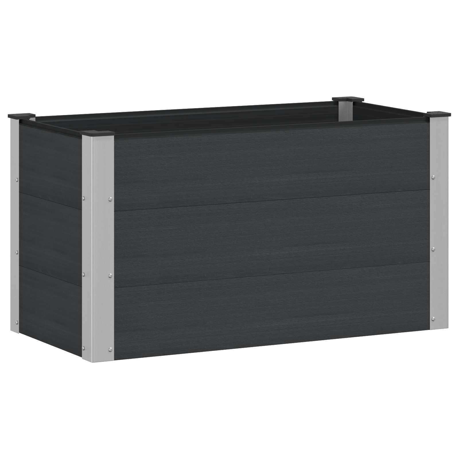 Verhoogde plantenbak Zwart 100 x 50 x 54 cm WPC en Aluminium image 1