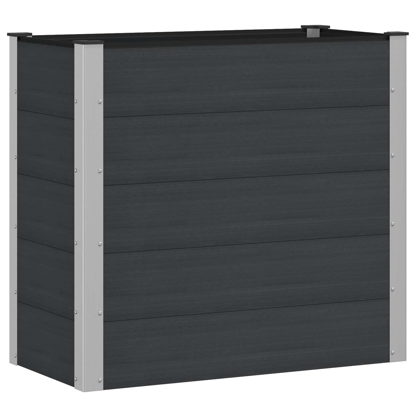 vidaXL Strat înălțat de grădină Negru 100 x 50 x 91 cm alu.