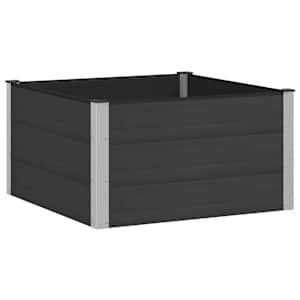 vidaXL K&otilde;rgendatud aia taimelava Must 100 x 100 x 54 cm