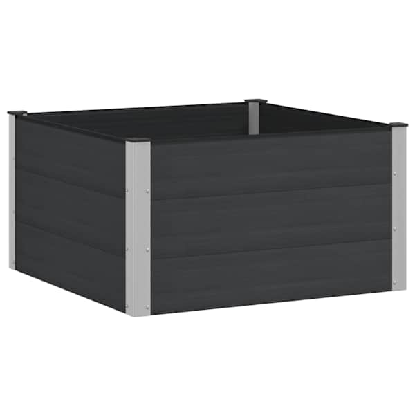 vidaXL K&otilde;rgendatud aia taimelava Must 100 x 100 x 54 cm