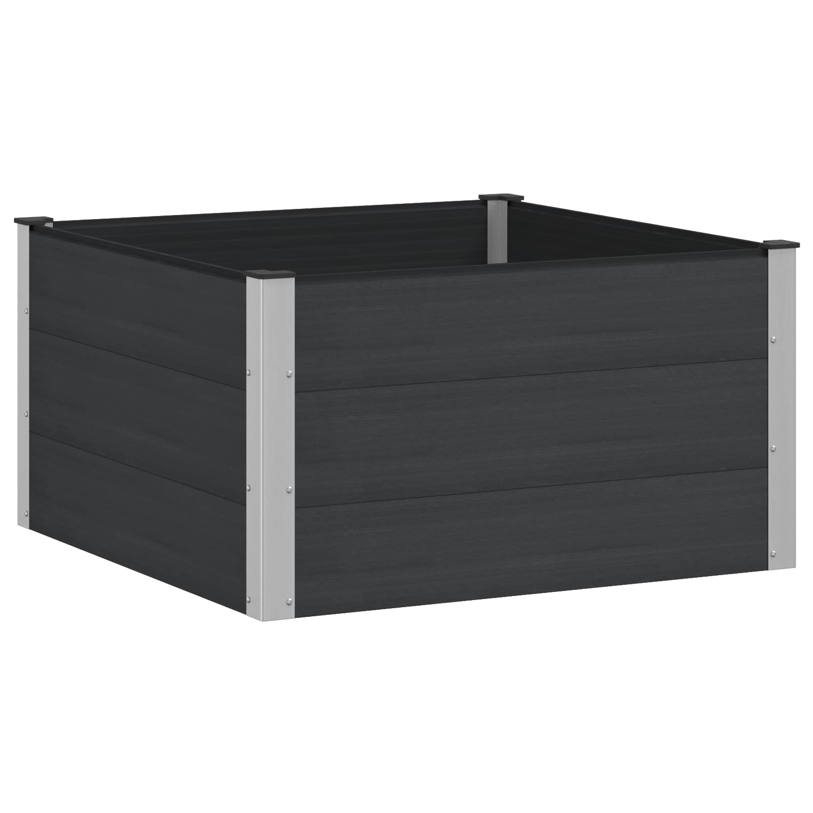 vidaXL Strat înălțat de grădină Negru 100 x 100 x 54 cm alu.