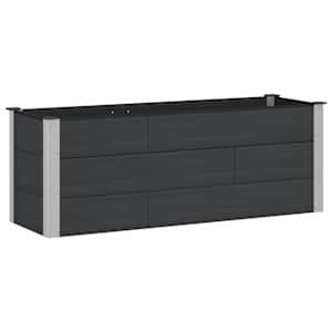 vidaXL K&otilde;rgendatud aia taimelava Must 150 x 50 x 54 cm