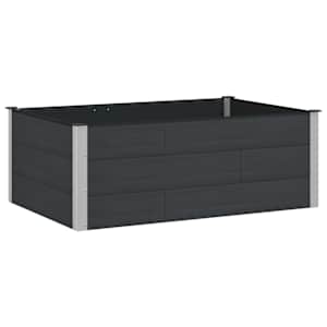 vidaXL K&otilde;rgendatud aia taimelava Must 150 x 100 x 54 cm
