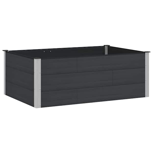 vidaXL K&otilde;rgendatud aia taimelava Must 150 x 100 x 54 cm