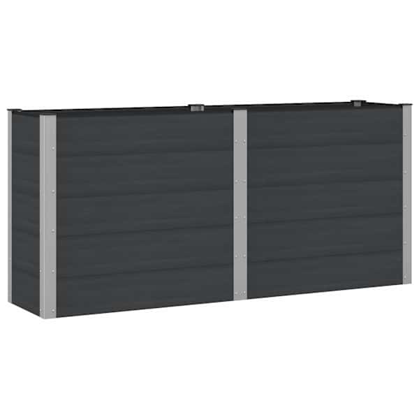 vidaXL K&otilde;rgendatud aia taimelava Must 200 x 50 x 91 cm