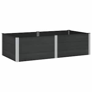 vidaXL K&otilde;rgendatud aia taimelava Must 200 x 100 x 54 cm