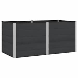 vidaXL K&otilde;rgendatud aia taimelava Must 200 x 100 x 91 cm