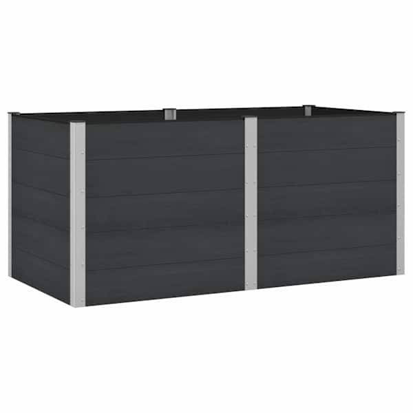 vidaXL K&otilde;rgendatud aia taimelava Must 200 x 100 x 91 cm