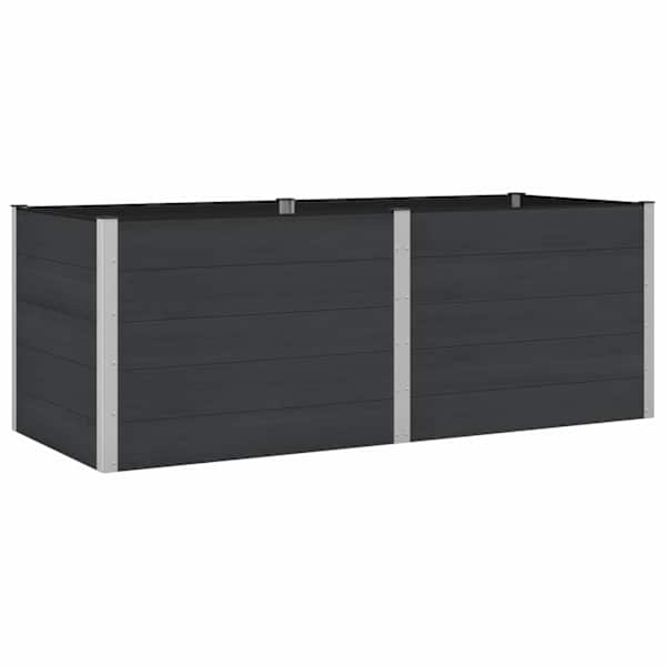 vidaXL K&otilde;rgendatud aia taimelava Must 250 x 100 x 91 cm