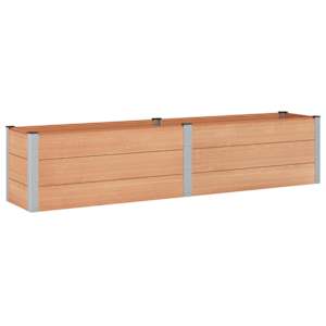 vidaXL K&otilde;rgendatud aia taimelava Pruun 250 x 50 x 54 cm