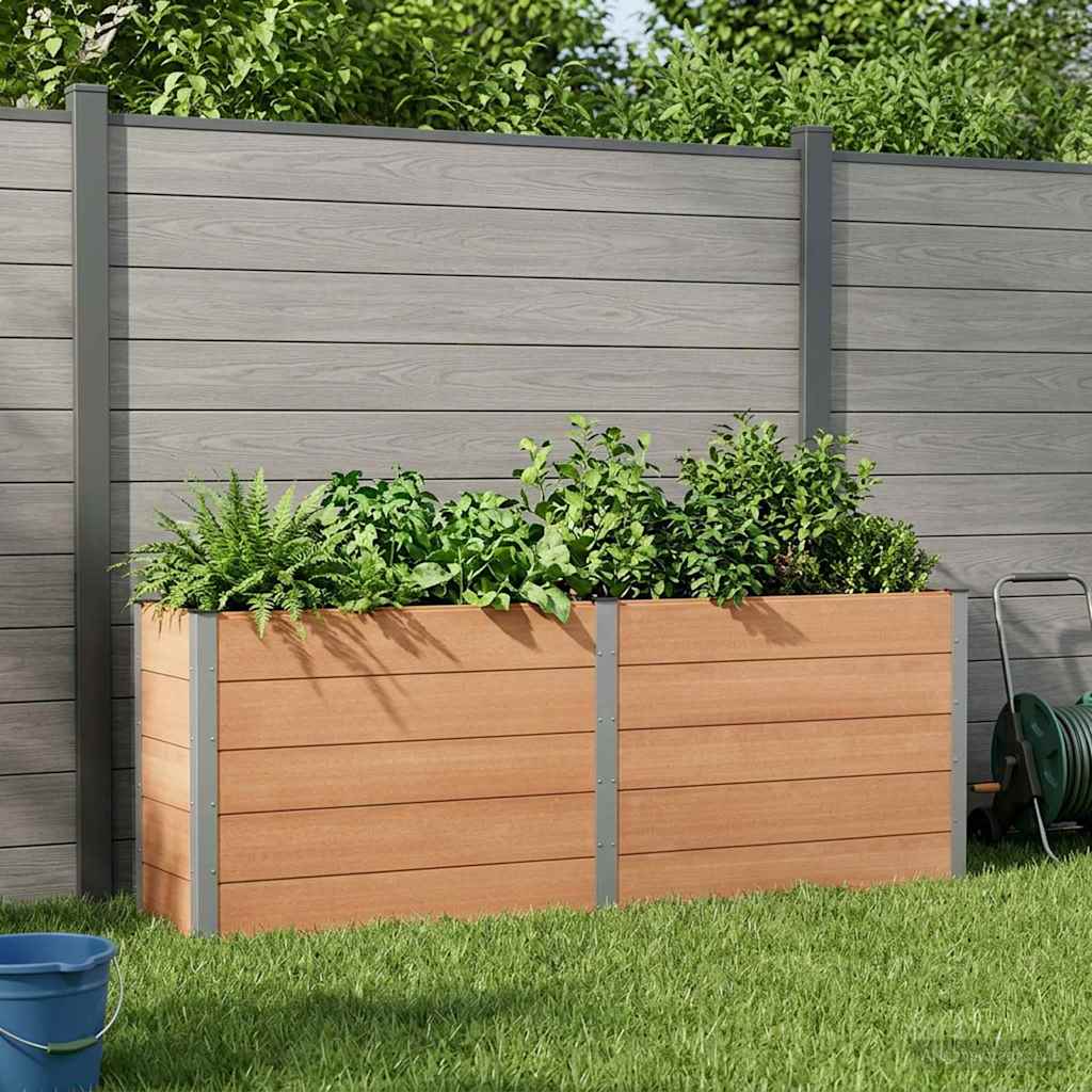 vidaXL Vrtna visoka greda Rjava 250 x 50 x 91 cm