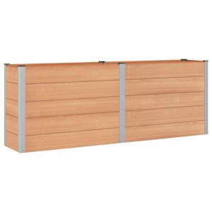 vidaXL K&otilde;rgendatud aia taimelava Pruun 250 x 50 x 91 cm