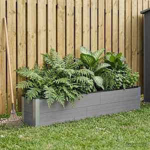 Vrtna visoka greda Siva 200 x 30 x 36 cm