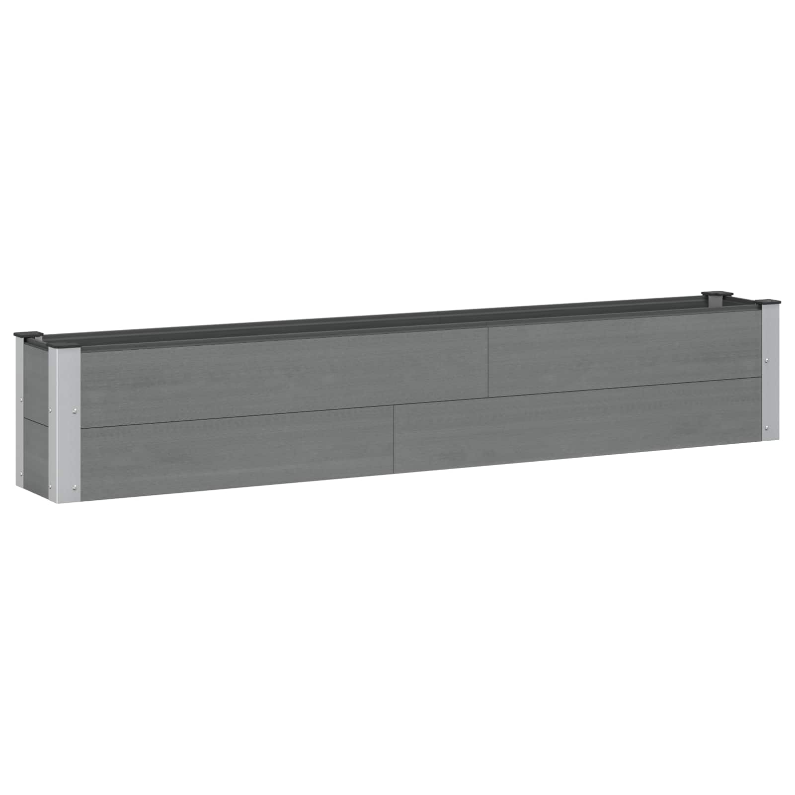 vidaXL Strat înălțat de grădină Gri 200 x 30 x 36 cm alu.