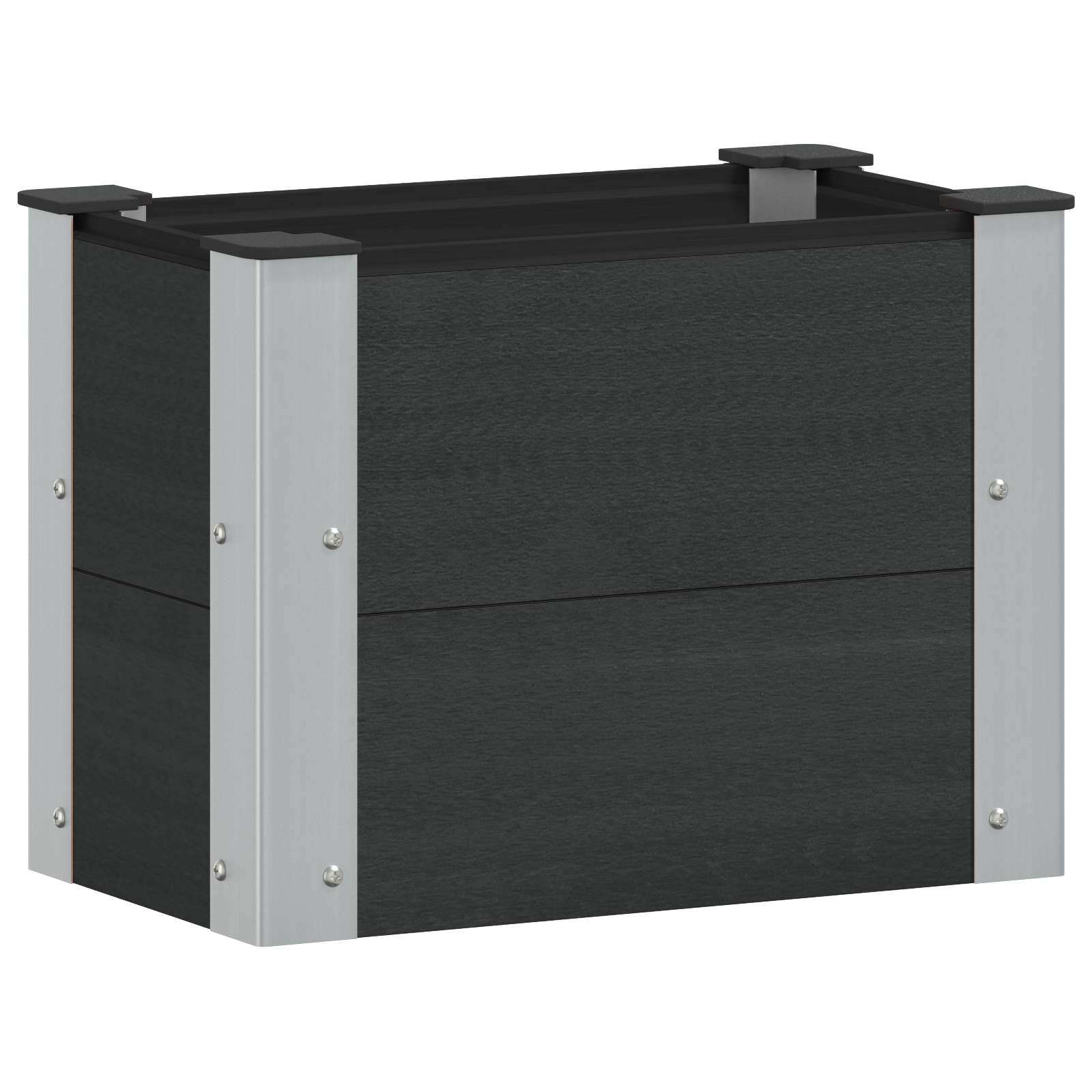 vidaXL Strat înălțat de grădină Negru 50 x 30 x 36 cm alu.