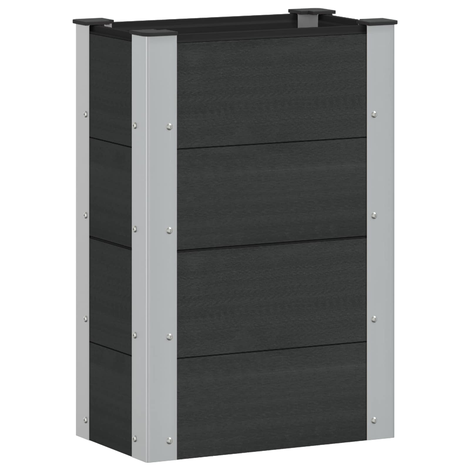 vidaXL Strat înălțat de grădină Negru 50 x 30 x 72 cm alu.