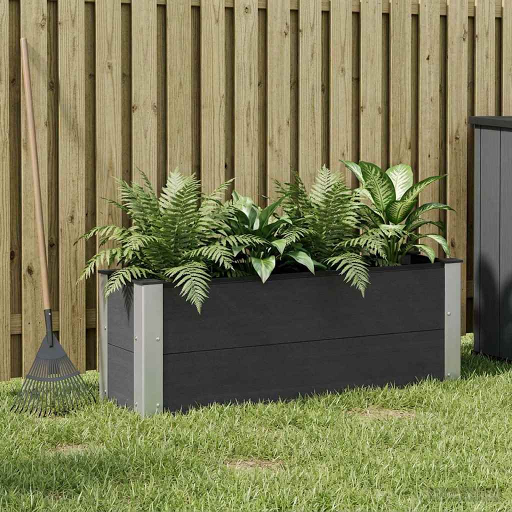 vidaXL Højbed Sort 100 x 30 x 36 cm WPC og Aluminium