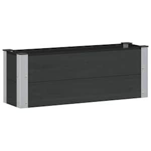 vidaXL K&otilde;rgendatud aia taimelava Must 100 x 30 x 36 cm