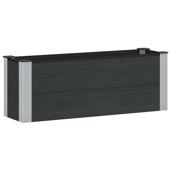 vidaXL K&otilde;rgendatud aia taimelava Must 100 x 30 x 36 cm