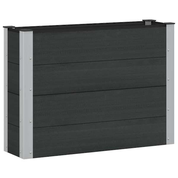 vidaXL K&otilde;rgendatud aia taimelava Must 100 x 30 x 72 cm