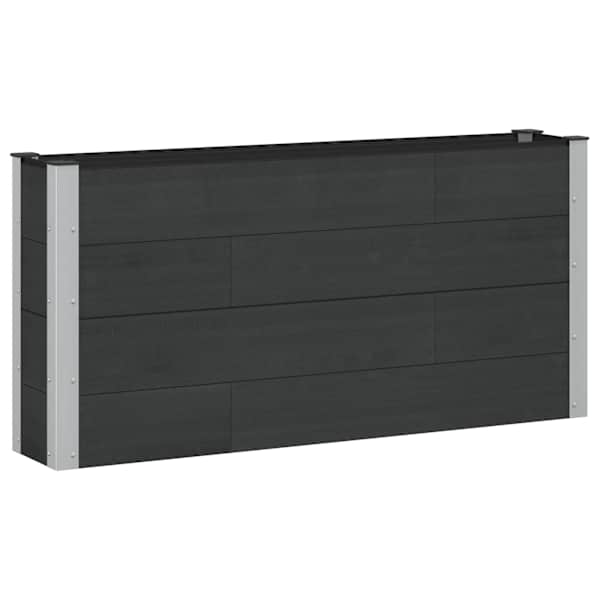 vidaXL K&otilde;rgendatud aia taimelava Must 150 x 30 x 72 cm