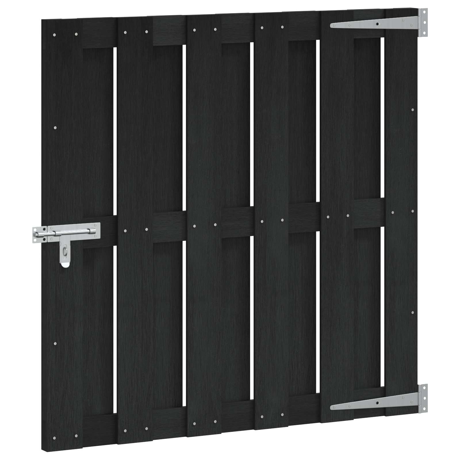 vidaXL Poartă de grădină 100 x 100 cm WPC și Aluminiu Negru