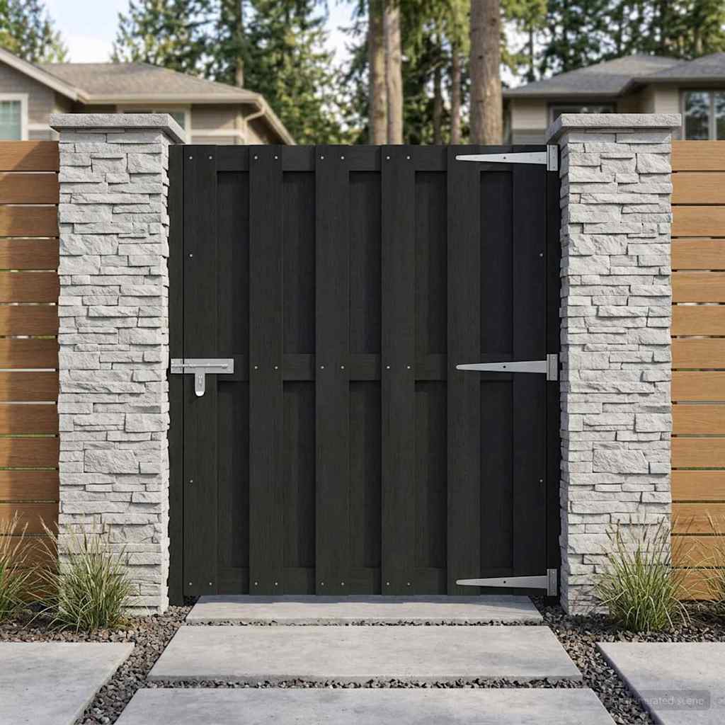 Aia aed 100 x 112 cm WPC ja Alumiinium Must