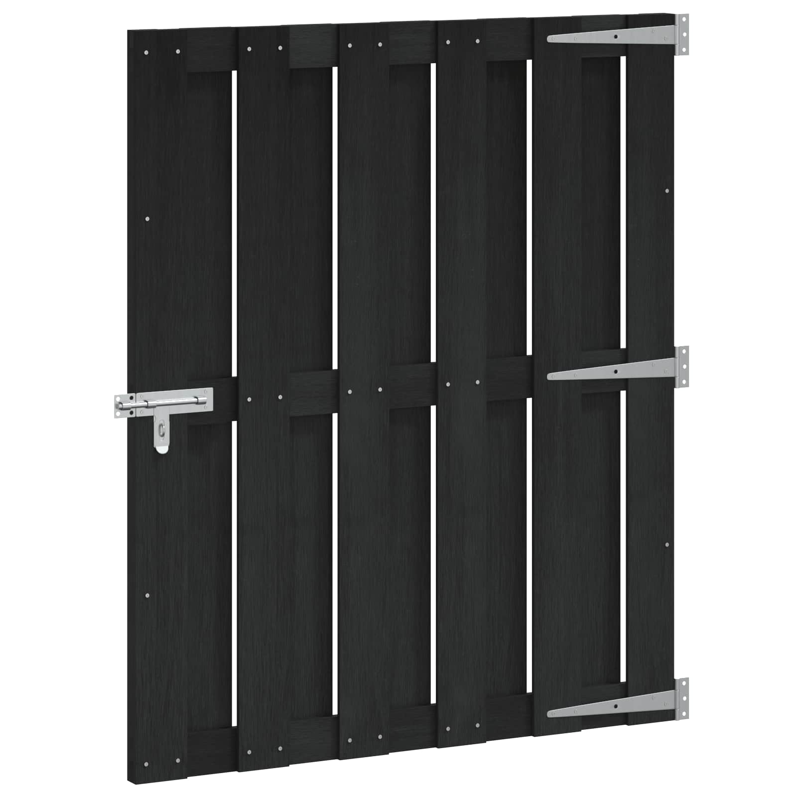 vidaXL Poartă de grădină 100 x 112 cm WPC și Aluminiu Negru