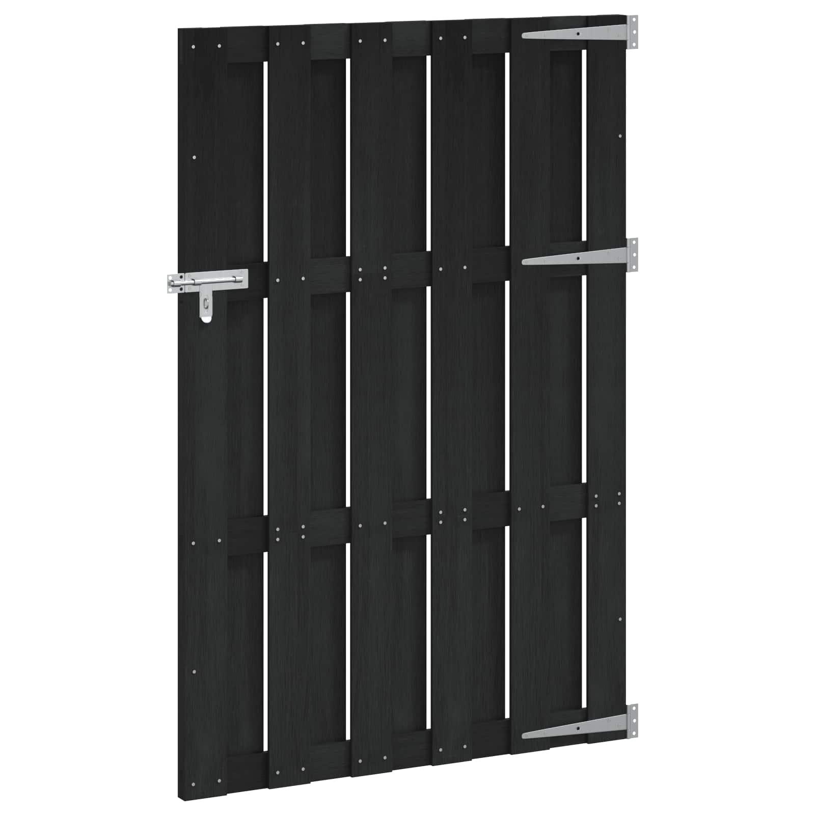 vidaXL Poartă de grădină 100 x 150 cm WPC și Aluminiu Negru
