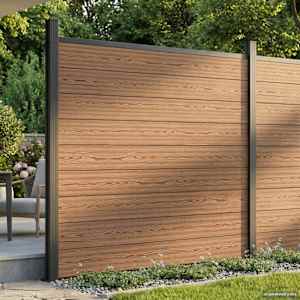 Komplet ograj 180 x 186 cm WPC in aluminij Rjava