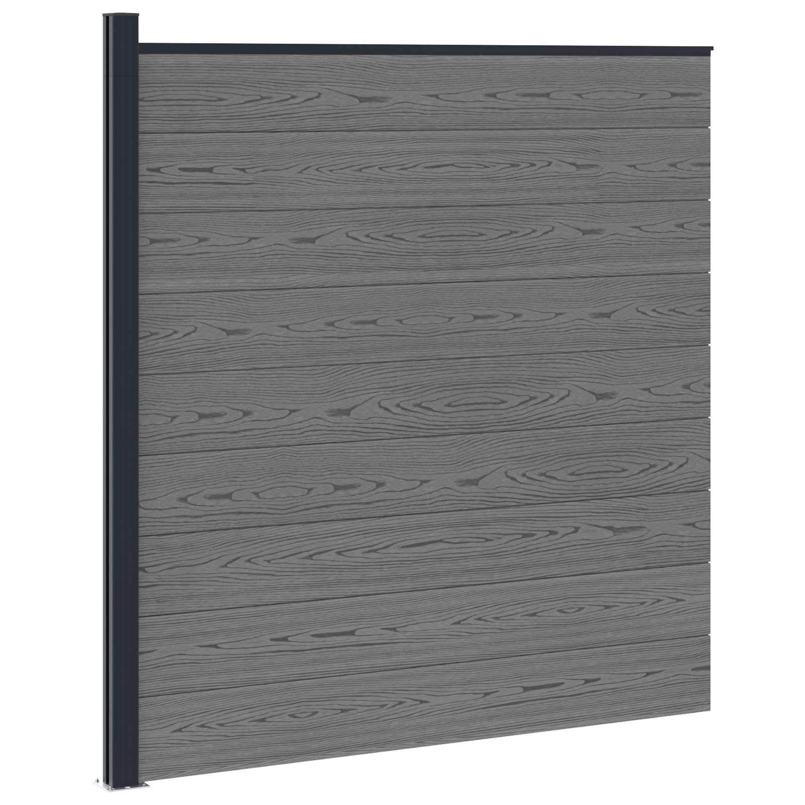 vidaXL Panou de Gardă WPC și Aluminiu Gri