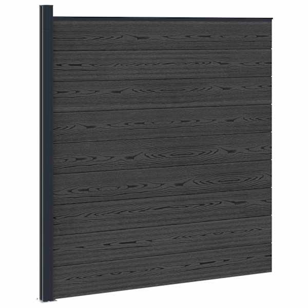 vidaXL Aia komplekt 175 x 186 cm WPC ja Alumiinium Must